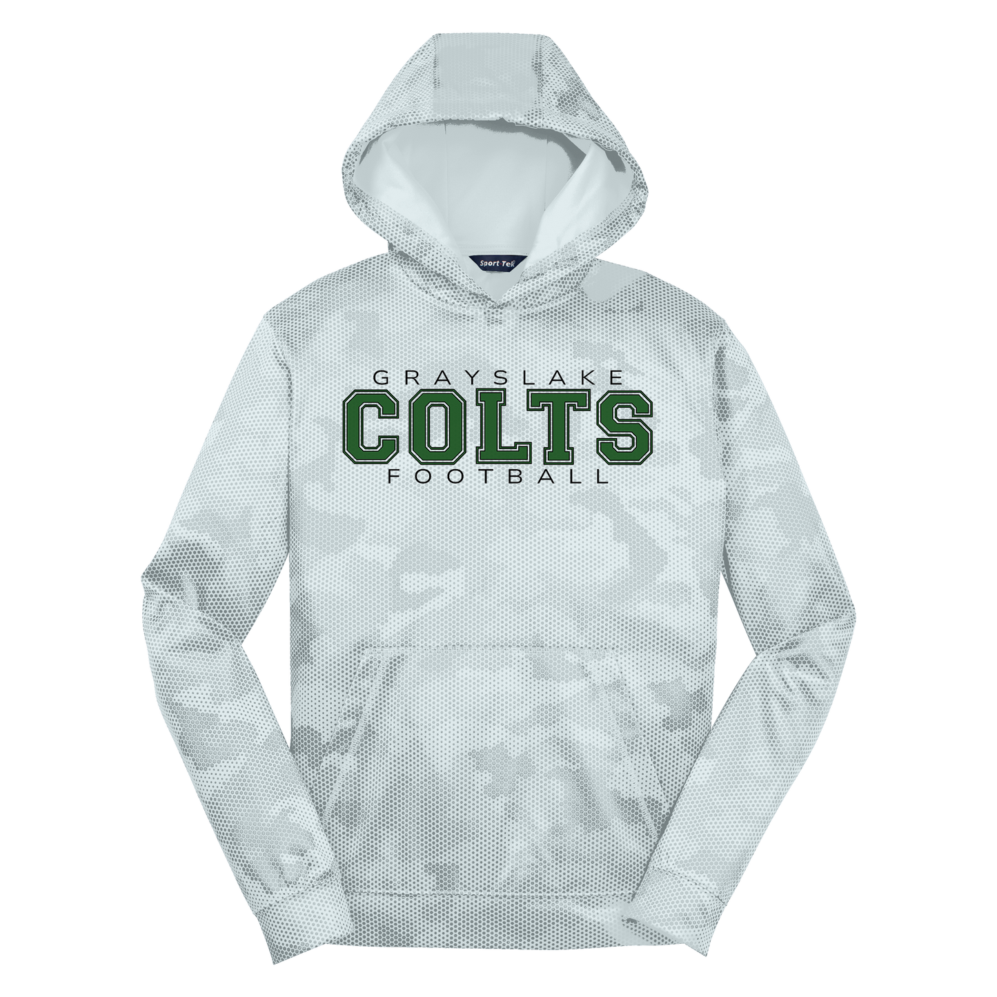 Sport-Tek Youth Camo Fleece Colts Hoodie - Design 9