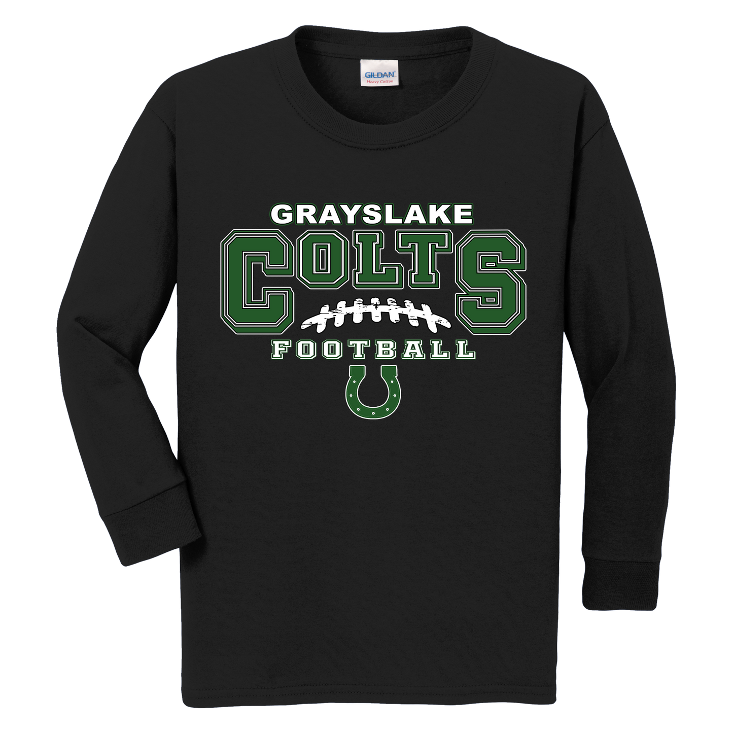 Gildan Youth Long Sleeve Football T-Shirt - Design 12