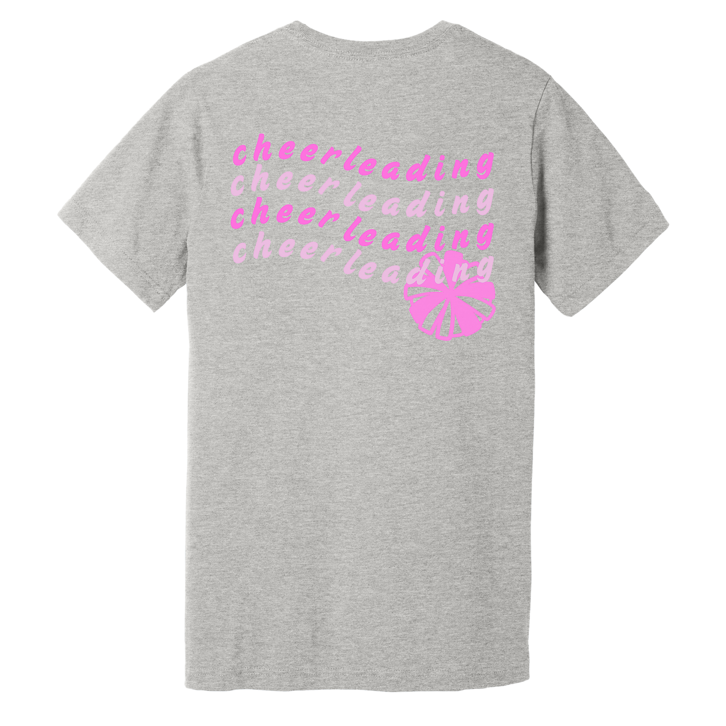 Bella + Canvas Unisex Heather CVC Cheerleading Tee - Pink Design