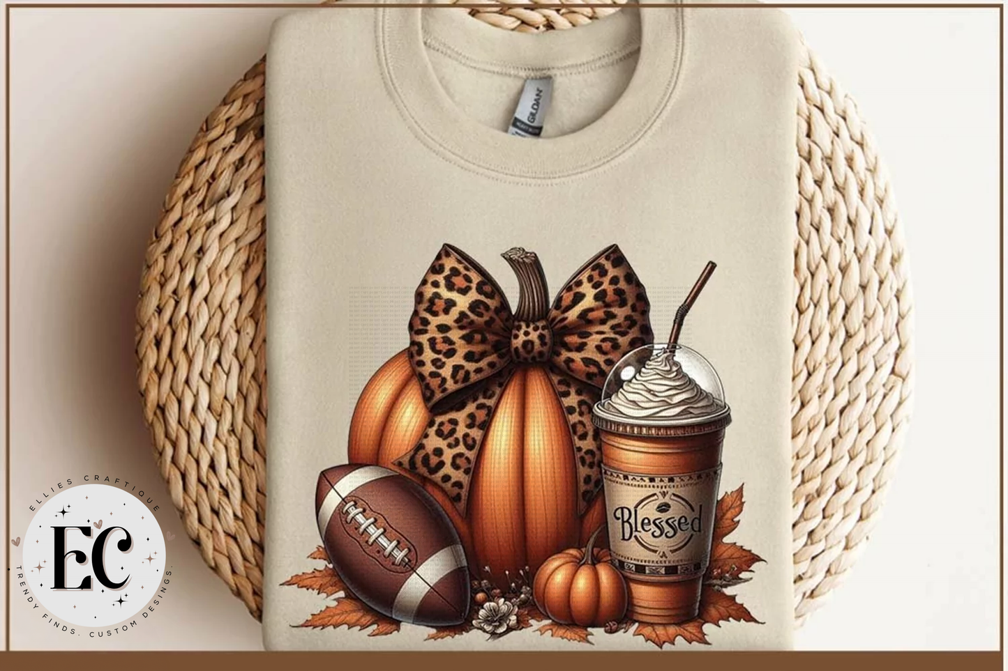 Leopard Pumpkin, Fall Vibes & Football Crewneck 🐆🎃🏈