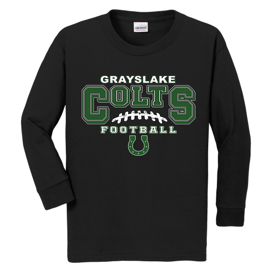 Gildan Youth Long Sleeve Football T-Shirt - Design 12