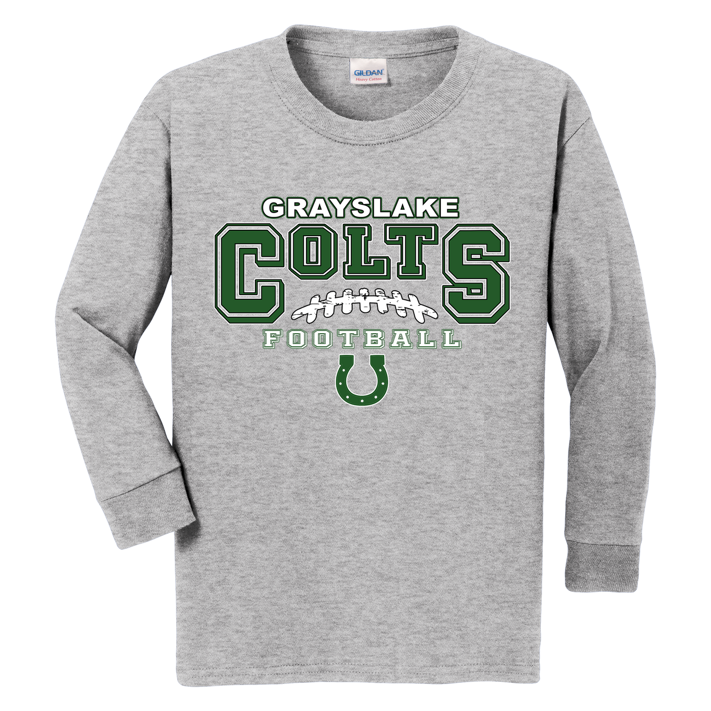 Gildan Youth Long Sleeve Football T-Shirt - Design 12