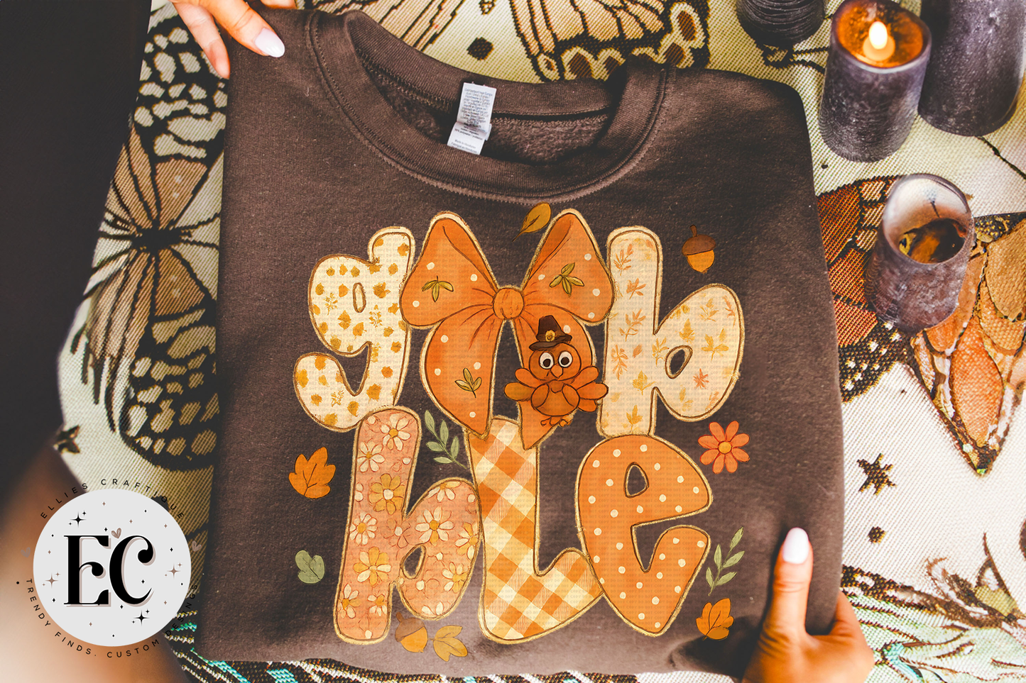 Cute Gobble Turkey Tee 🦃🎀🍂