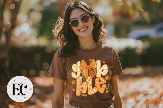 Cute Gobble Turkey Tee 🦃🎀🍂