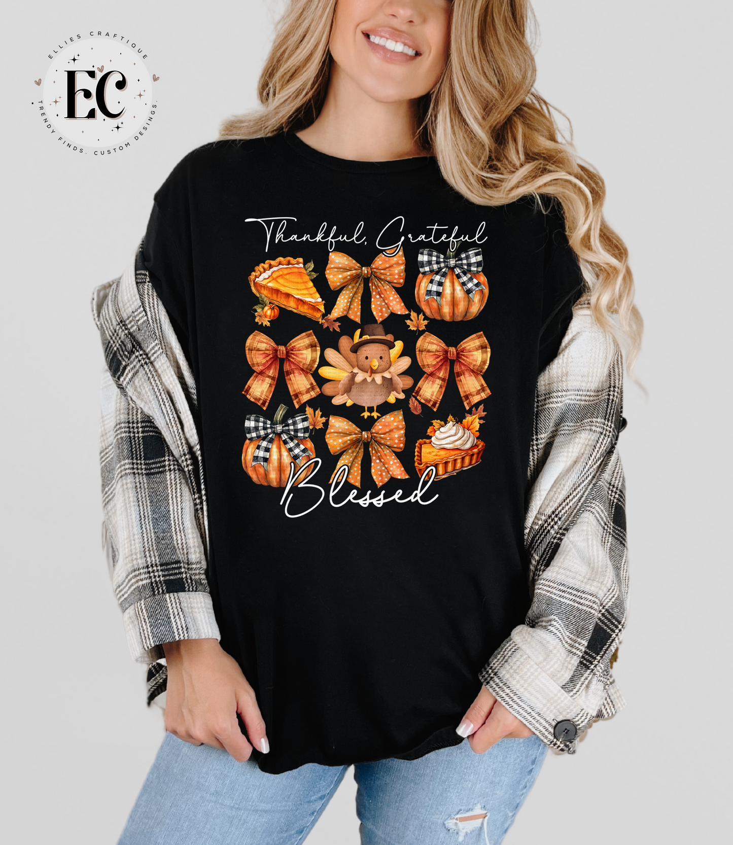 Thankful • Grateful • Blessed Tee 🧡🦃✨