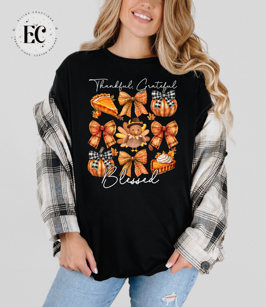 Thankful • Grateful • Blessed Tee 🧡🦃✨